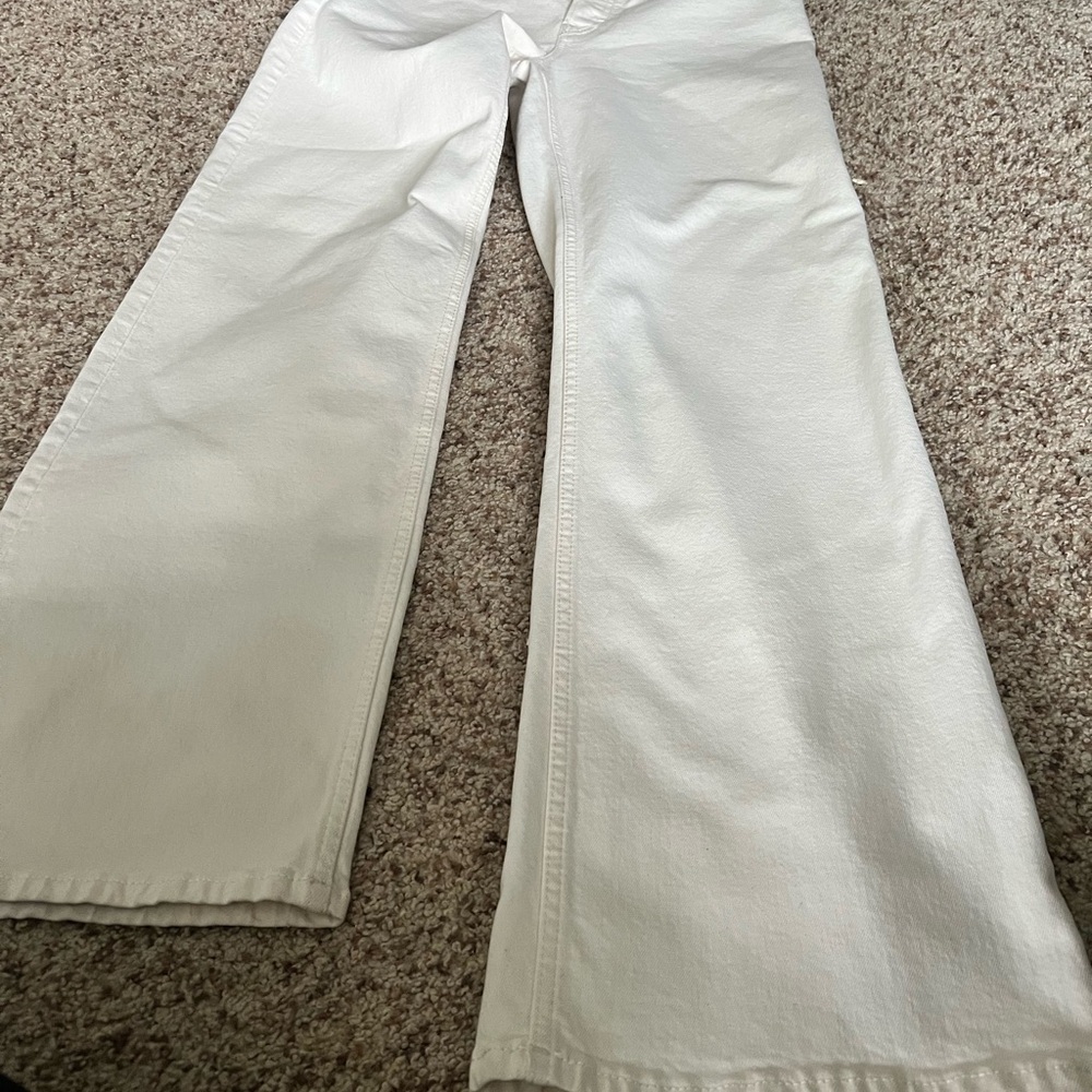 Re/done wide leg cream jeans